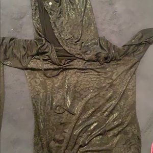 Thin Black Apple Bottom short with hood